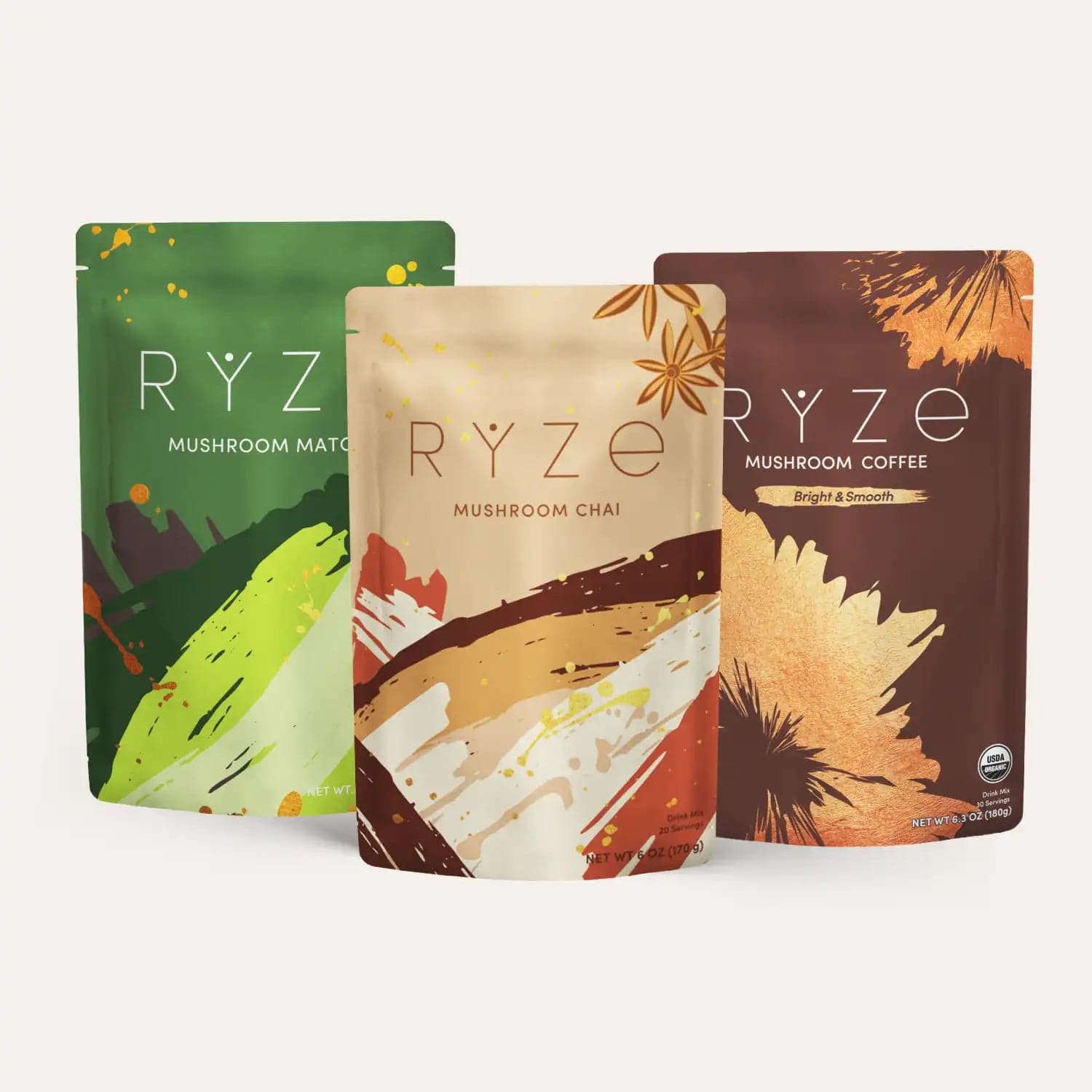 Ultimate Pick-Me-Up Bundle (Chai + Coffee + Matcha) by RYZE -- matcha product image