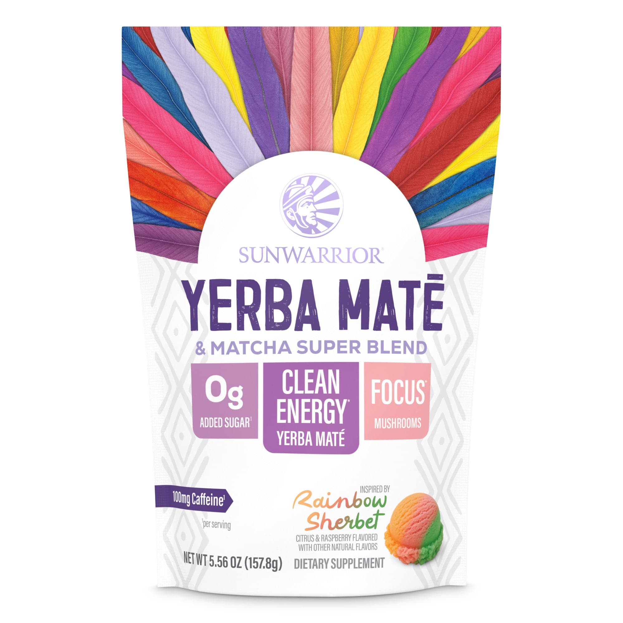 Yerba Mate + Matcha Clean Energy Superblend – Rainbow Sherbet by Sunwarrior