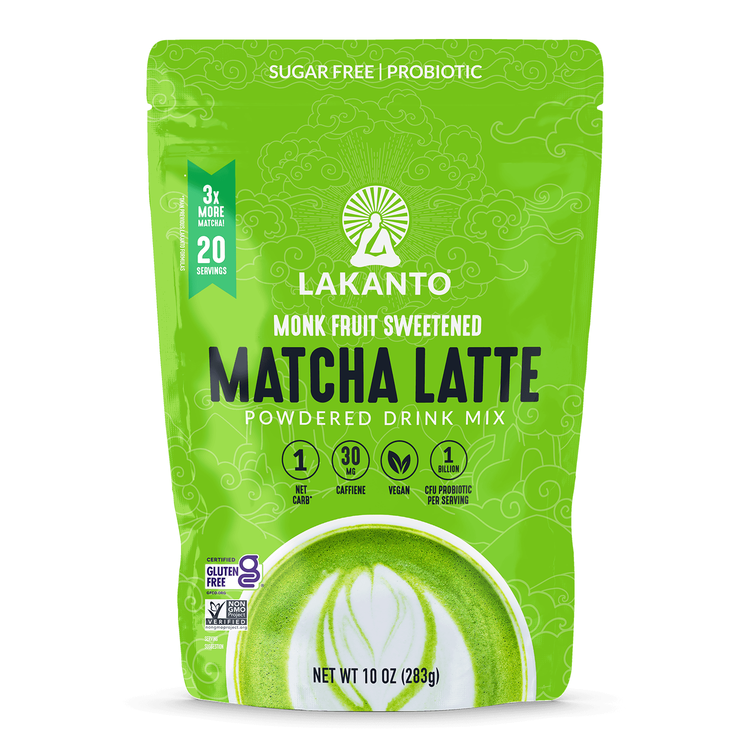 Sugar-Free Matcha Latte Drink Mix by Lakanto -- matcha product image