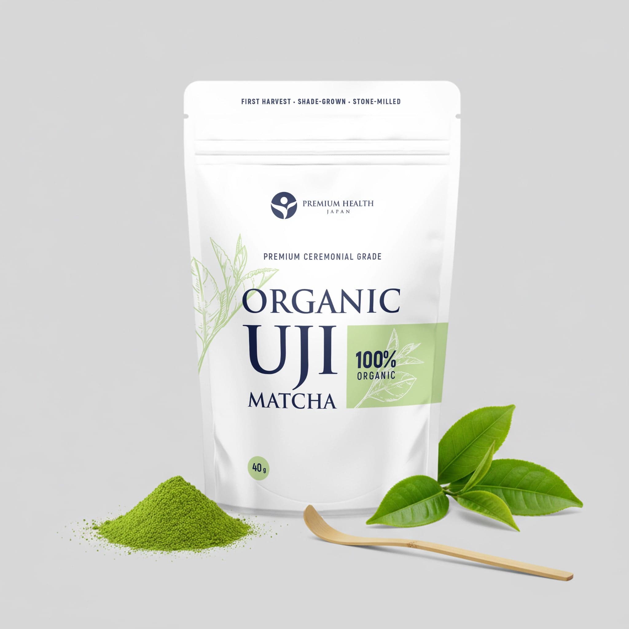 Organic Uji Matcha – Kyoto Cultivar Blend (40g) by Premium Health Japan -- matcha product image