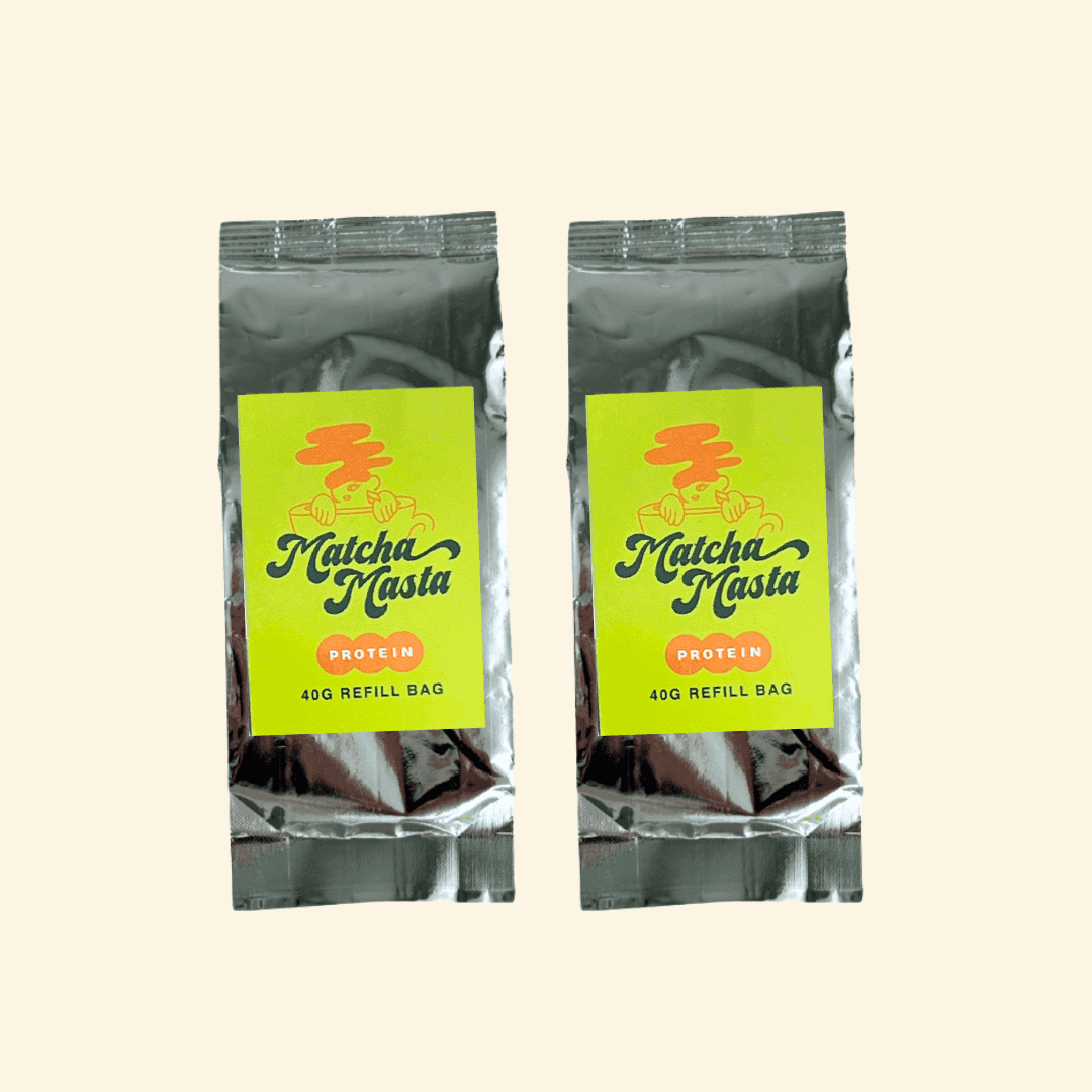 Matcha + Protein Double Refill Bags (40g x 2) by Matchamasta -- matcha product image