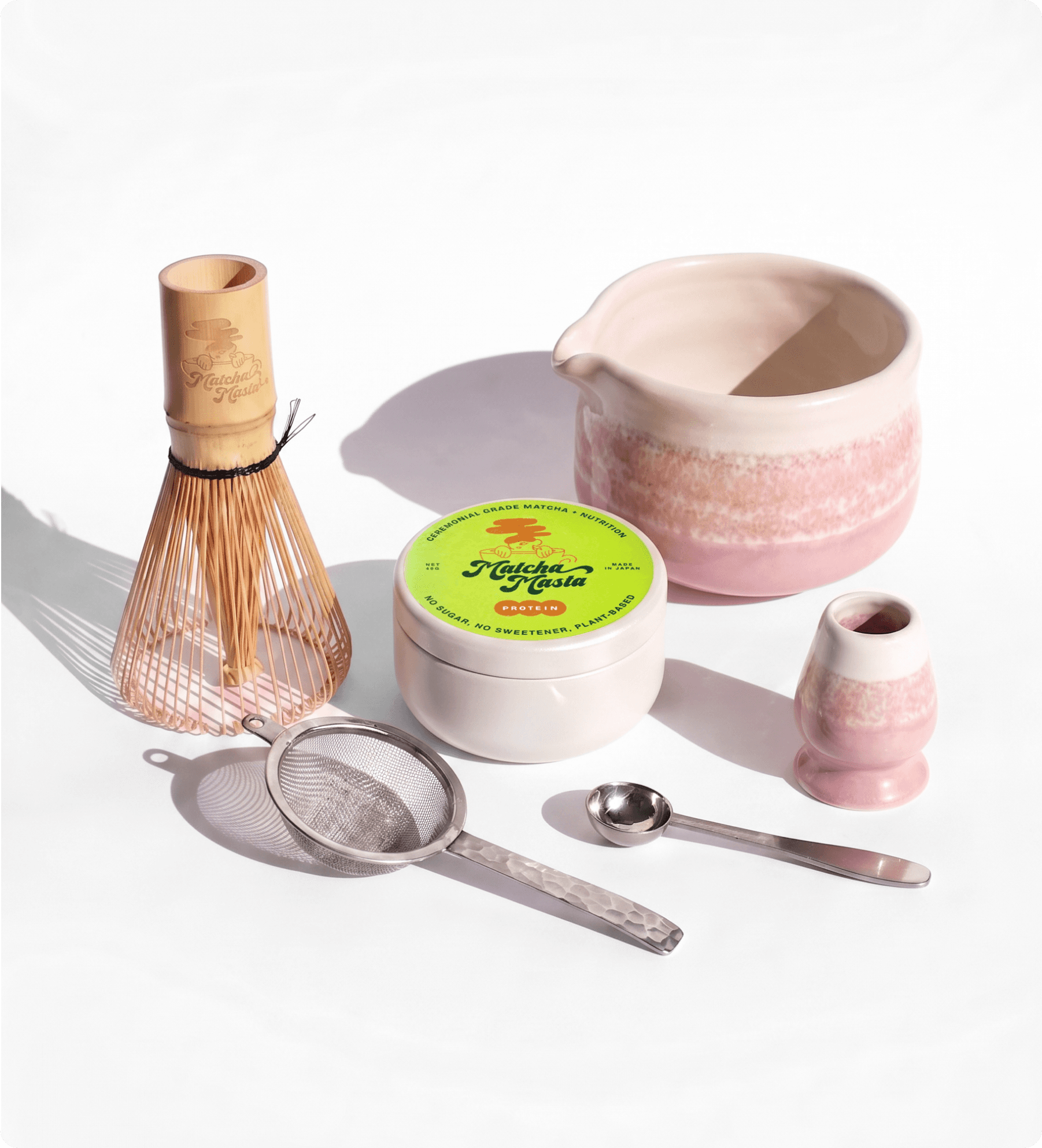 Matcha + Protein 6-Piece Set: Pink Pomelo by Matchamasta -- matcha product image
