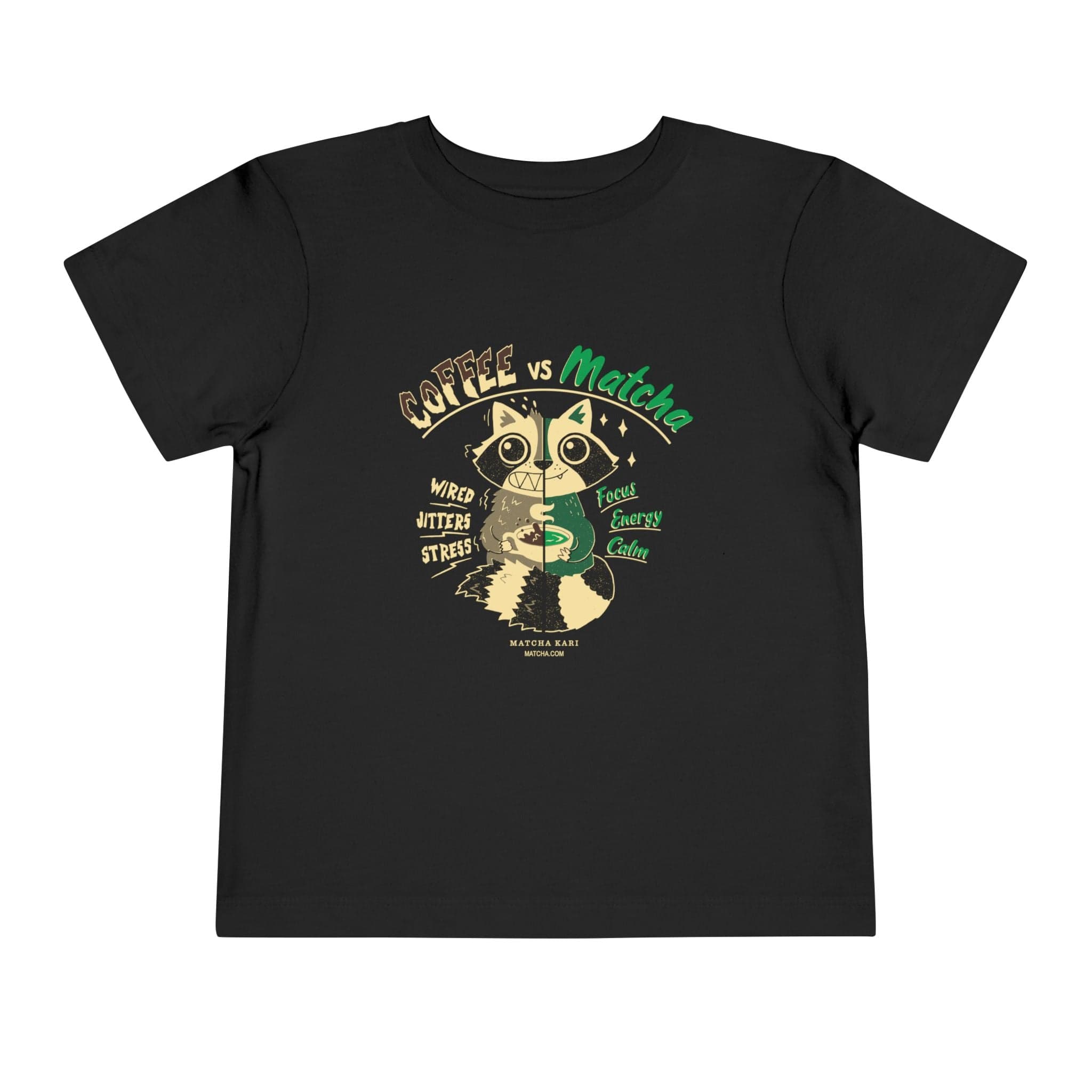 Coffee vs Matcha Toddler Tee by Matcha.com -- matcha product image