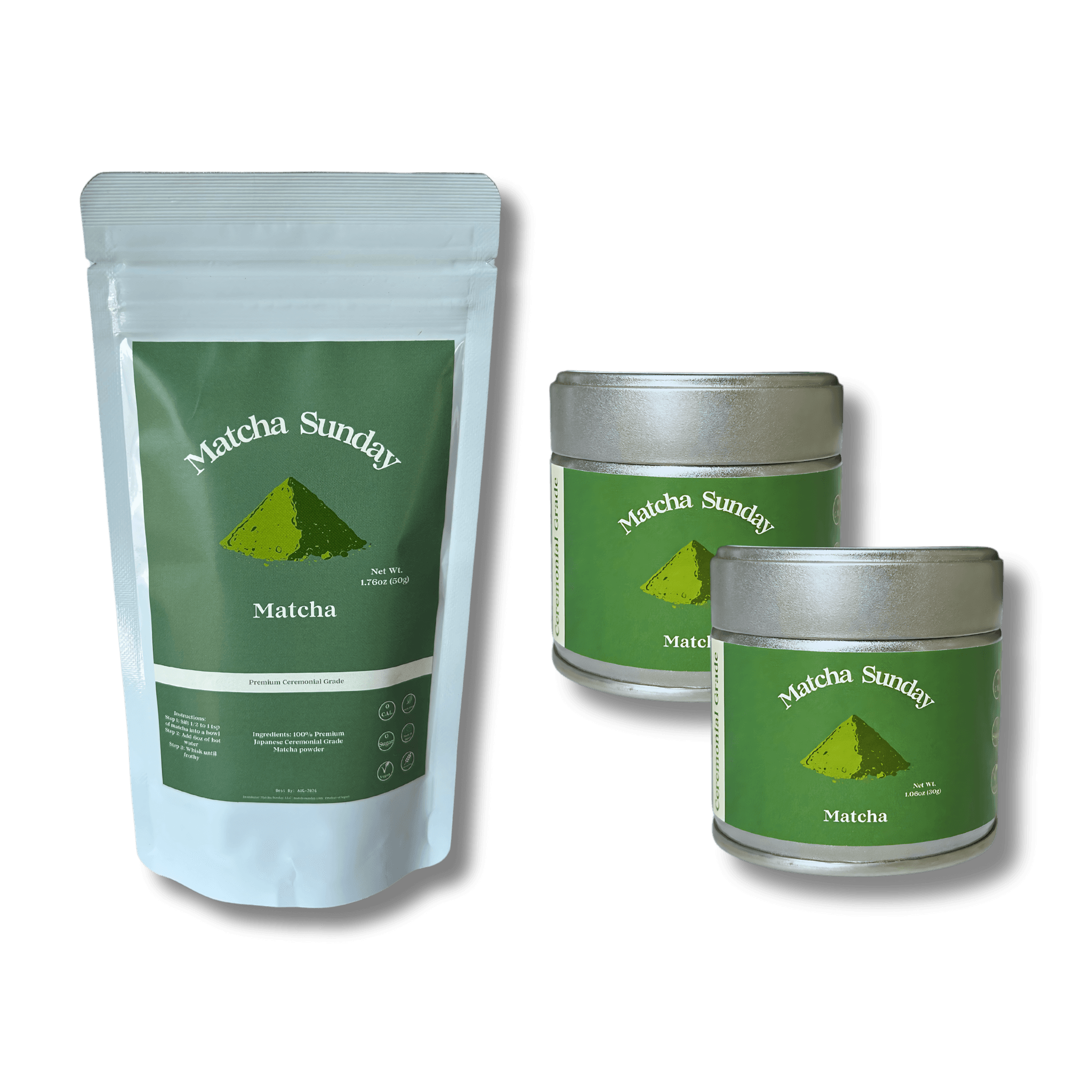 Ceremonial Grade Matcha Powder Core Bundle by Matcha Sunday -- matcha product image
