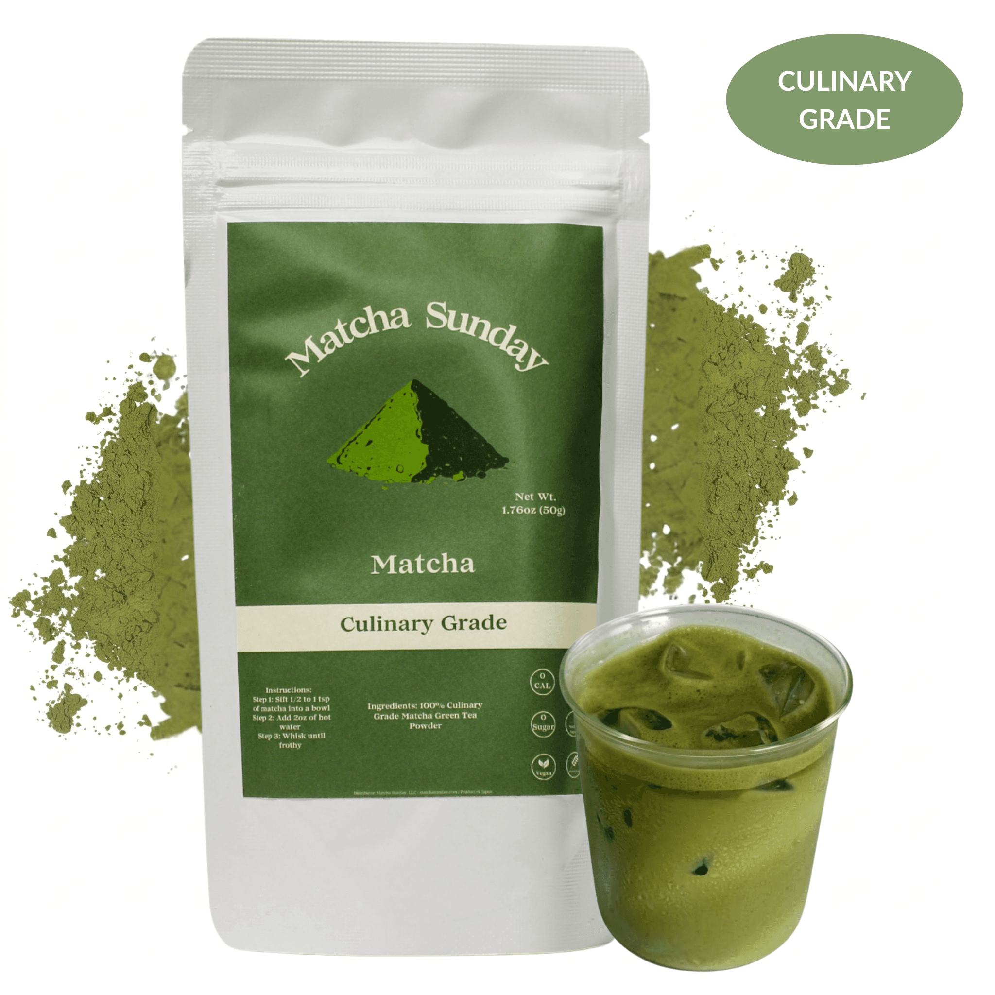 Culinary Grade Matcha Powder (50g) - Pack of 10 by Matcha Sunday -- matcha product image